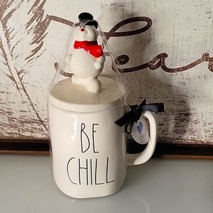 ☃️Rae Dunn Frosty the Snowman Be Chill Mug & Topper